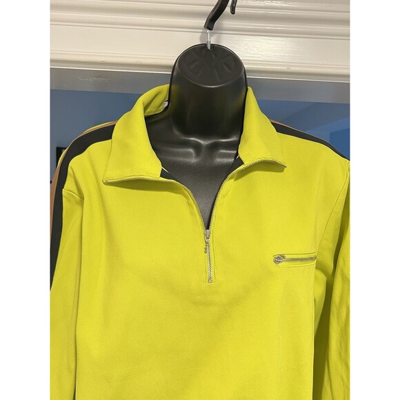 Tory Burch Knit Quarter Zip in Bright Lime Size Medium - Picture 11 of 14